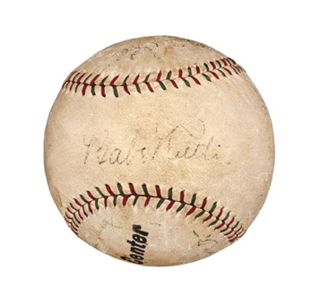 1930 New York Yankees Partial Team Signed Baseball With Babe Ruth and Lou Gehrig